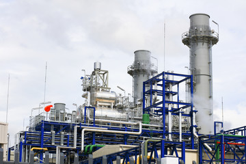 Gas turbine electrical power plant. Energy for support factory in industrial estate