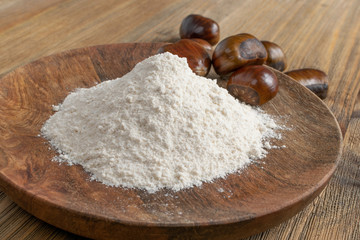 Chestnut Flour with Edible Sweet Chestnuts, Christmas Food
