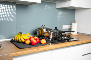 Fruit plate on the kitchen table