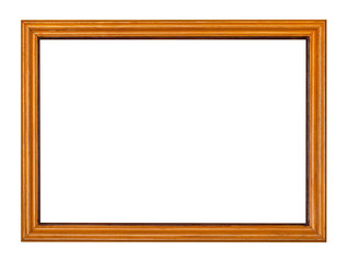 painted brown wooden picture frame isolated