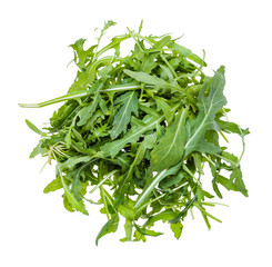 top view of pile from leaves of Arugula isolated