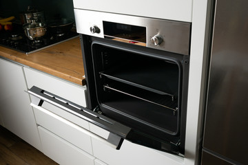 Modern stainless steel electric oven