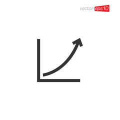 Growth Up Chart Icon Design Template