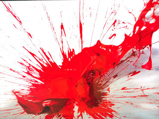Blot red paint