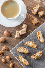 Cup of coffee with cantuccini
