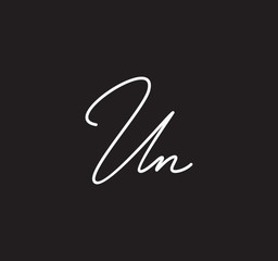 Couple Cursive Letters Initial Signature Handwriting Calligraphy