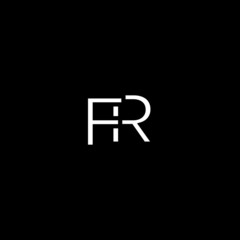 Unique modern artistic FR initial based letter icon logo