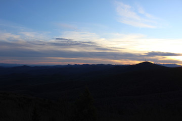 Sunset over mountains