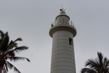 Lighthouse in Galle Fort in Bay of Galle on southwest coast of Sri Lanka.