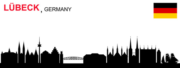 Obraz premium Lübeck Silhouette