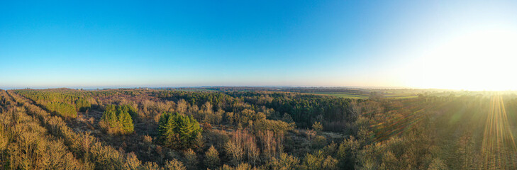 Fototapeta na wymiar Aerial Panorama of Summerford Common in Brinkworth Wiltshire