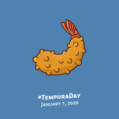 Tempura prawn vector illustration for #TempuraDay on January 7