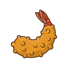 Tempura prawn vector illustration for #TempuraDay on January 7