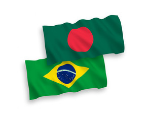 Flags of Brazil and Bangladesh on a white background