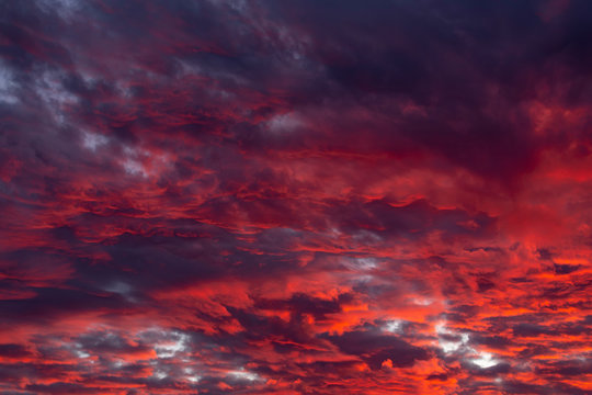 Red clouds - beautiful colorful sunset