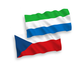 Flags of Czech Republic and Sierra Leone on a white background