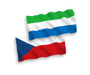 Fototapeta premium Flags of Czech Republic and Sierra Leone on a white background