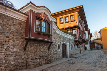 Fototapeta na wymiar House from the period of Bulgarian Revival in old town of Plovdiv, european capital of culture, Bulgaria, Europe
