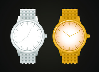 silver & gold watch