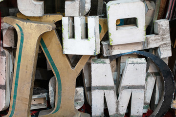 messy wooden font letters