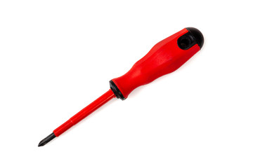 Electricity protected screwdriver for use in your mockups. Insulated electrician tool for dealing...