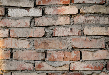 Eine Backsteinmauer als Textur. Ansicht einer Mauer.