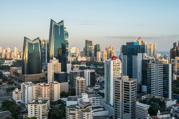 Fototapeta na wymiar Aerial view of the city skyline of Panama City business district