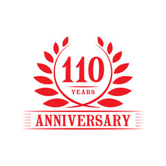 110 years logo design template. One hundred tenth anniversary vector and illustration.