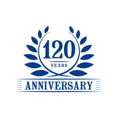 120 years logo design template. One hundred twentieth anniversary vector and illustration.