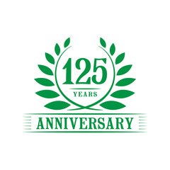 125 years logo design template. One hundred twenty fifth anniversary vector and illustration.