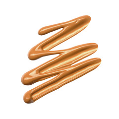 Creamy foundation smeared on white background. Isolated