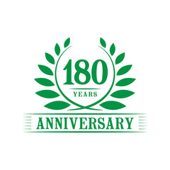 180 years logo design template. One hundred eightieth anniversary vector and illustration.