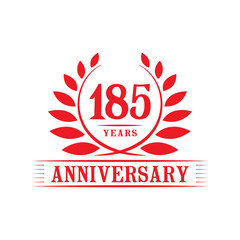 185 years logo design template. One hundred eighty fifth anniversary vector and illustration.