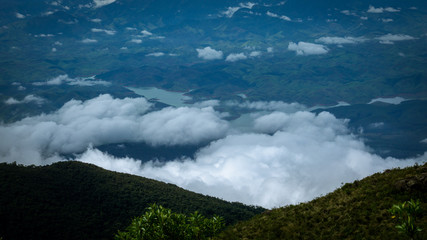 Blue and natural horizon shoot from the high with clouds and very distant view
