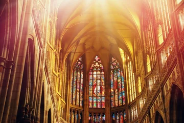 Foto op Canvas Inside view of Prague cathedral © tomertu