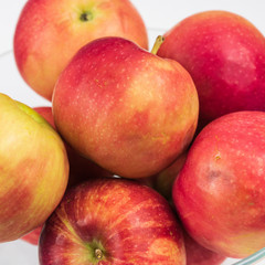Fototapeta na wymiar Apples in a clear bowl. 