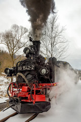 Fototapeta na wymiar Nostalgia railroad in winter
