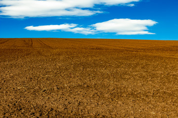 Machined field after sowing