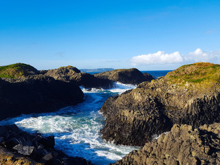 Basalt formations on the coast in Northern Ireland 