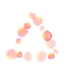 Rose gold petals flying cosmetics vector background.