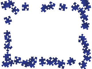 Abstract crux jigsaw puzzle dark blue pieces 