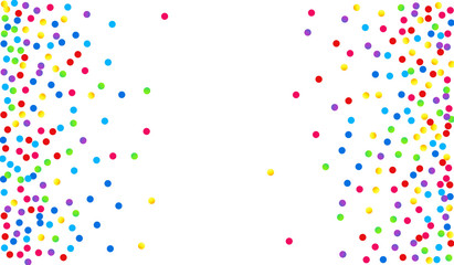 Color Round Vector Wallpaper. Fun Shine Texture. FallingFestive Design. Color Rain Celebrate Pattern. Dot Carnaval Pattern.