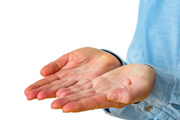 Empty opened woman hands