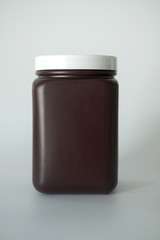 Chocolate syrup in bottle