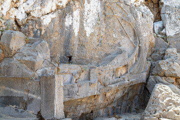 Ruins of the acropolis of Lindos on Rhodes island, Greece