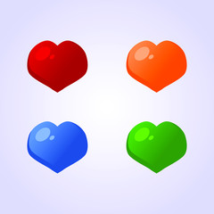four color heart vector illustration