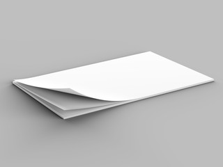 Empty paper sheets in A4 format. Ream of white paper. 3d illustration