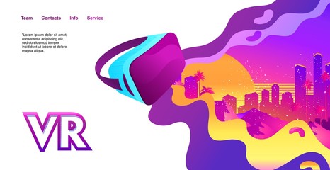 Futuristic horizontal banner virtual reality