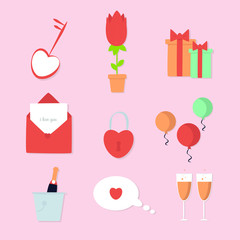 Obraz premium valentine's day element collection. flat design illustration