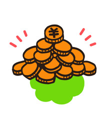 たくさんの日本円の硬貨